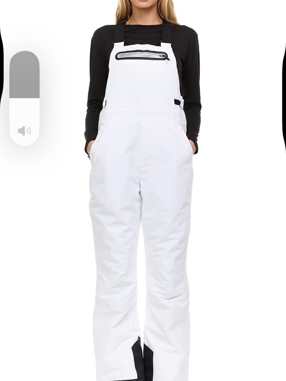 Ag Adriano Goldschmied White Ski Bib Overalls with Black Trim